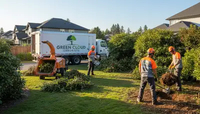 Professional shrub removal service in Oklahoma City, OK clearing overgrown bushes for yard improvement