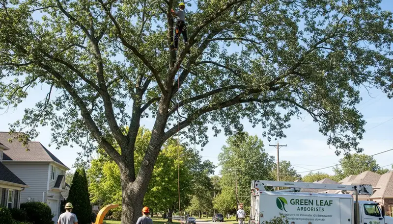 Arborist performing professional tree pruning in Oklahoma City, OK for healthier, well-shaped trees