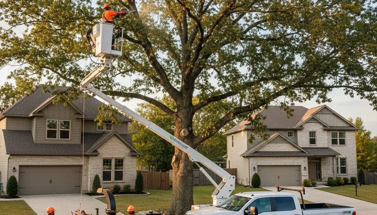 Arborists performing professional tree removal in Oklahoma City, OK for residential safety