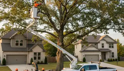 Arborists performing professional tree removal in Oklahoma City, OK for residential safety