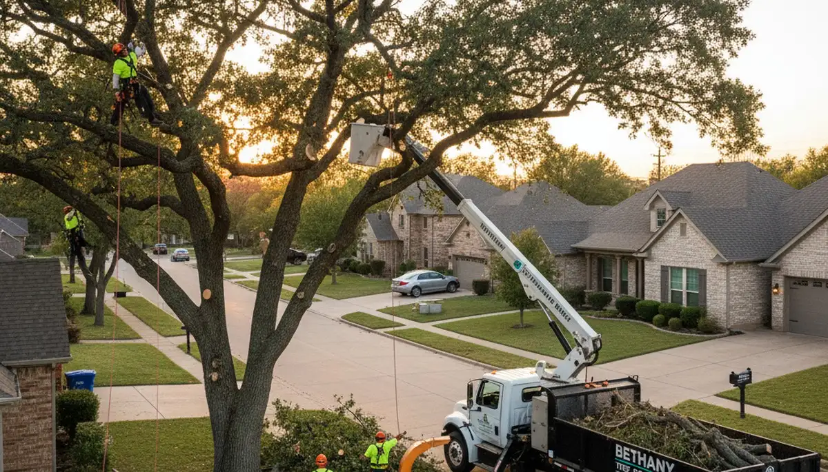 Professional tree removal service in Oklahoma City OK safely clearing residential property trees