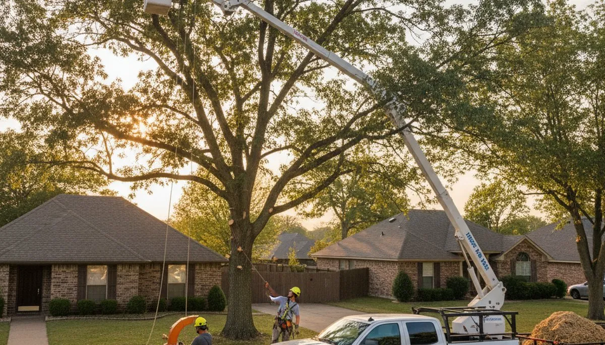 Professional tree removal service in Oklahoma City OK safely cutting and clearing large trees